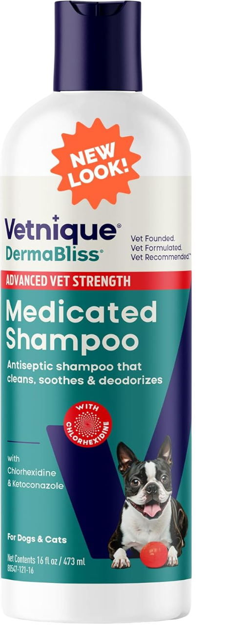 Chlorhexidine for Dogs (Medicated Shampoo, 16oz) by Vetnique