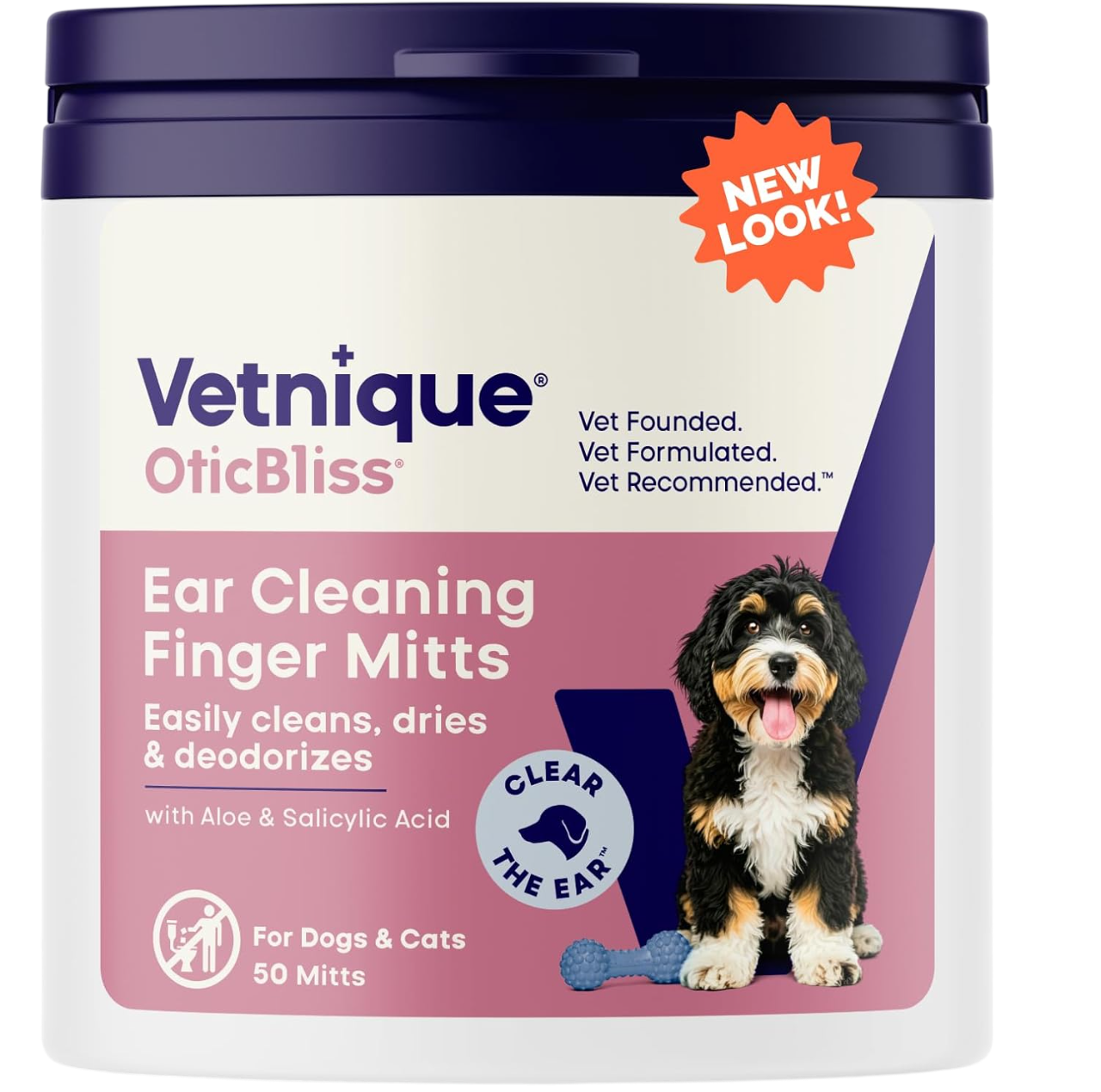 Cat & Dog Ear Wipes (Finger Mitt Ear Wipes) by Vetnique