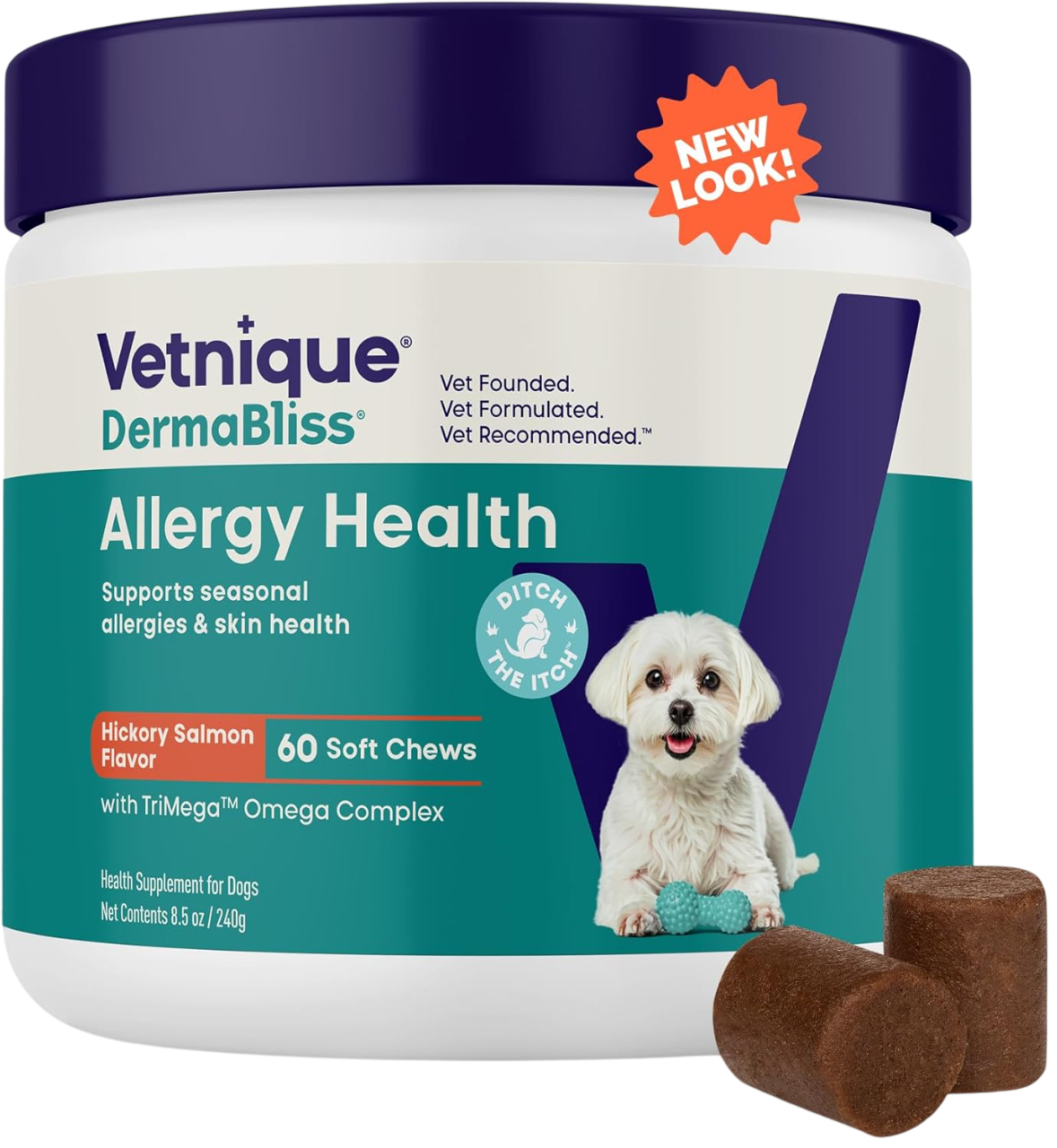 Vetnique Dog Allergy Chews (60ct, Regular Strength Chews)